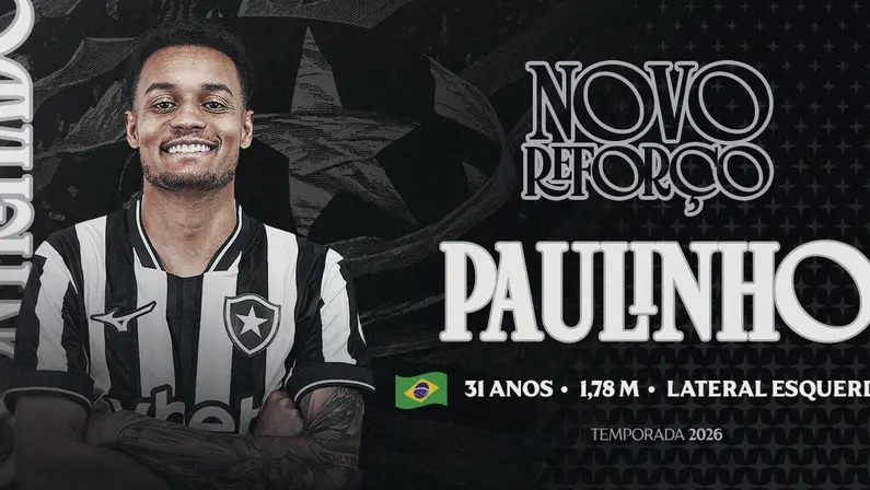 Botafogo anuncia Lateral Paulinho, a primeira contratação nesta janela Botafogo anuncia Lateral Paulinho, a primeira contratação nesta janela
